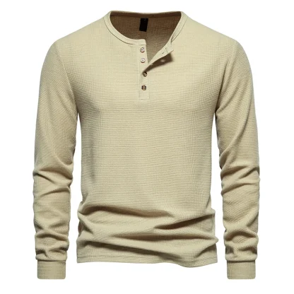 Breathable Solid Color Waffle Tee - Image 6