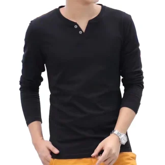 V-Neck Button Pullover Top