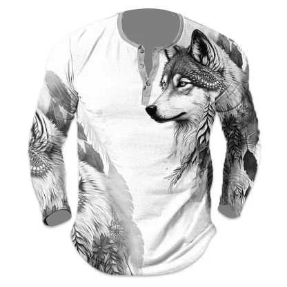 Button-Down Wolf T-Shirt - Image 4