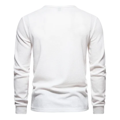 Breathable Solid Color Waffle Tee - Image 2
