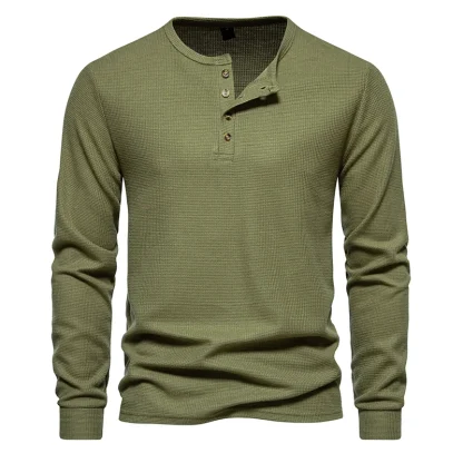 Breathable Solid Color Waffle Tee - Image 5