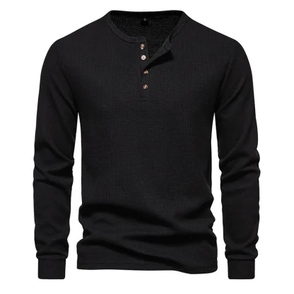 Breathable Solid Color Waffle Tee - Image 4